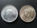 台灣錢幣-38年伍角銀幣 39年貳角鋁幣